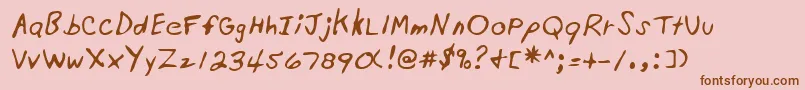 Lehn201-fontti – ruskeat fontit vaaleanpunaisella taustalla