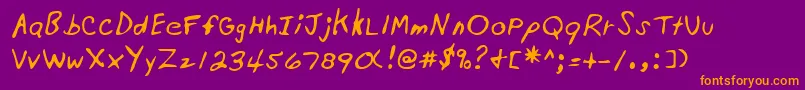 Lehn201 Font – Orange Fonts on Purple Background