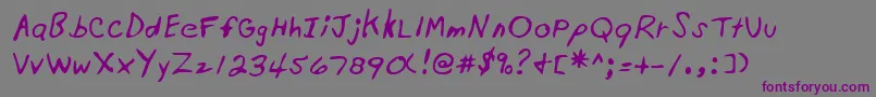 Lehn201-fontti – violetit fontit harmaalla taustalla