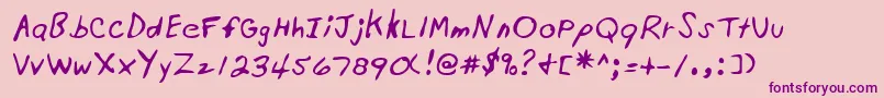 Lehn201 Font – Purple Fonts on Pink Background