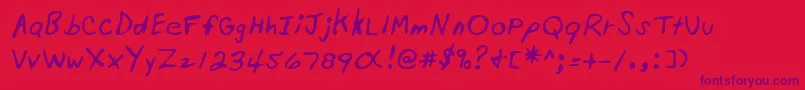 Lehn201 Font – Purple Fonts on Red Background