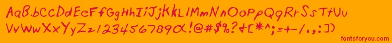 Шрифт Lehn201 – красные шрифты на оранжевом фоне