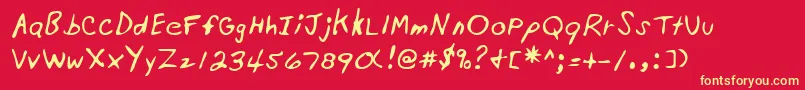 Lehn201-fontti – keltaiset fontit punaisella taustalla