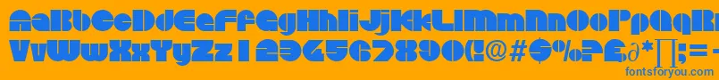 DiscoDb Font – Blue Fonts on Orange Background