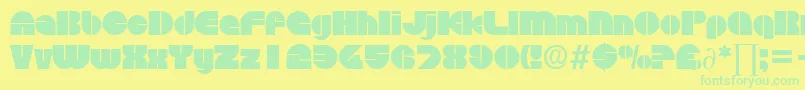 DiscoDb Font – Green Fonts on Yellow Background