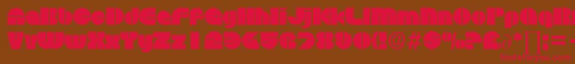 フォントDiscoDb – 赤い文字が茶色の背景にあります。