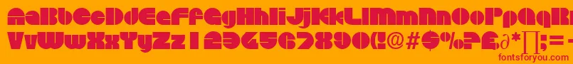 DiscoDb Font – Red Fonts on Orange Background