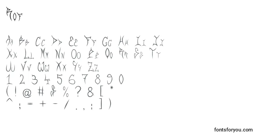 Schriftart Rqf (118107) – Alphabet, Zahlen, spezielle Symbole