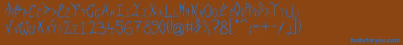 フォントRqf – 茶色の背景に青い文字