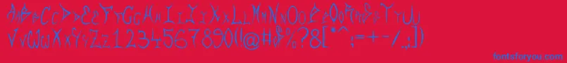 フォントRqf – 赤い背景に青い文字