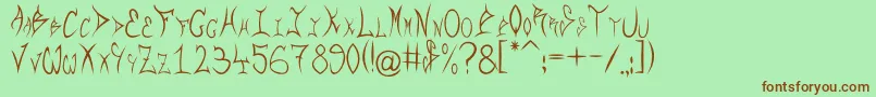 Шрифт Rqf – коричневые шрифты на зелёном фоне