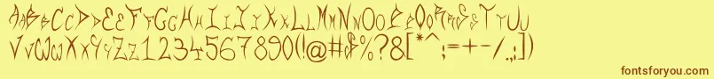 Шрифт Rqf – коричневые шрифты на жёлтом фоне