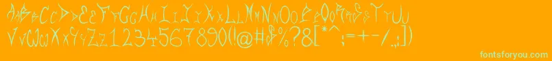Шрифт Rqf – зелёные шрифты на оранжевом фоне