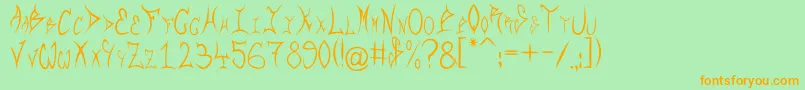 Rqf Font – Orange Fonts on Green Background