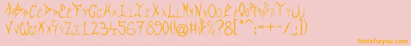 Rqf-fontti – oranssit fontit vaaleanpunaisella taustalla