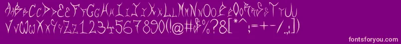 Rqf-Schriftart – Rosa Schriften auf violettem Hintergrund