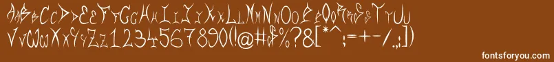フォントRqf – 茶色の背景に白い文字