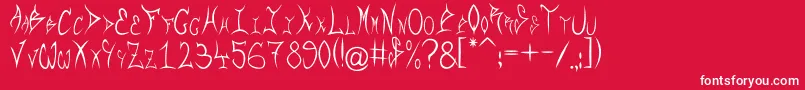 Rqf-Schriftart – Weiße Schriften auf rotem Hintergrund