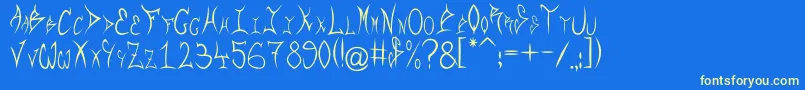 Rqf Font – Yellow Fonts on Blue Background