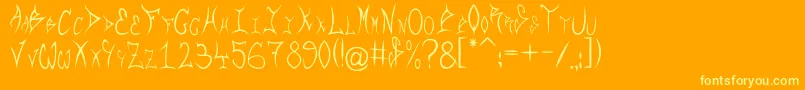 Rqf Font – Yellow Fonts on Orange Background