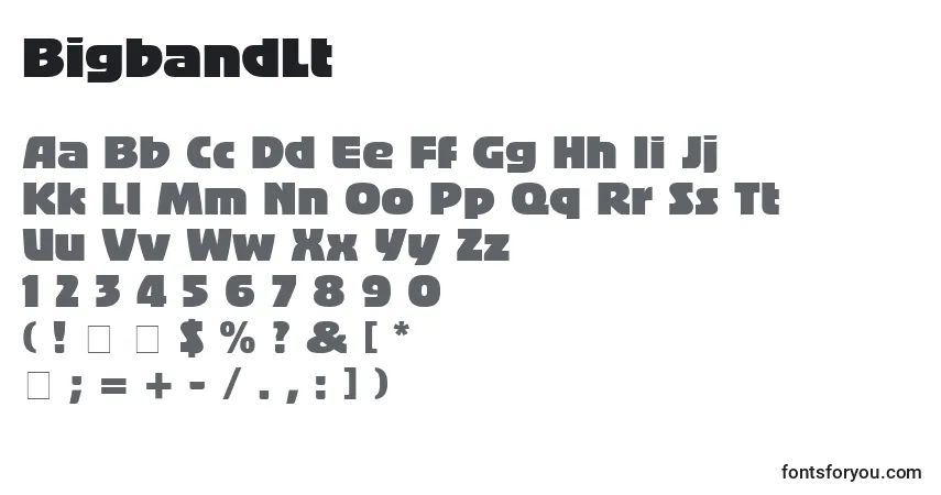 Шрифт BigbandLt – алфавит, цифры, специальные символы
