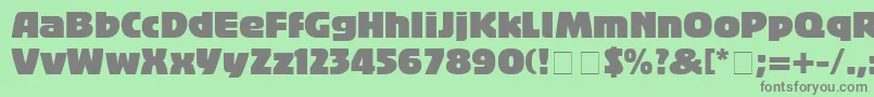 フォントBigbandLt – 緑の背景に灰色の文字
