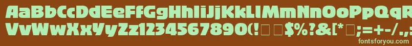 BigbandLt Font – Green Fonts on Brown Background