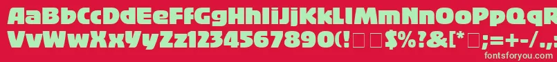 BigbandLt Font – Green Fonts on Red Background