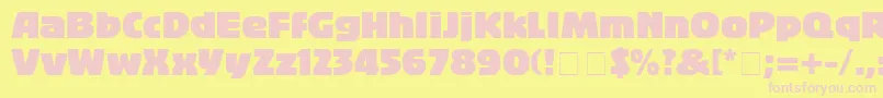 BigbandLt Font – Pink Fonts on Yellow Background