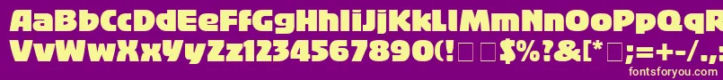 BigbandLt Font – Yellow Fonts on Purple Background