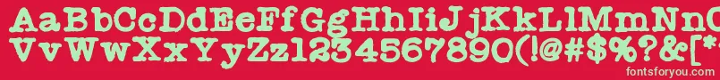 Radionewsman Font – Green Fonts on Red Background