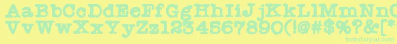 Radionewsman Font – Green Fonts on Yellow Background