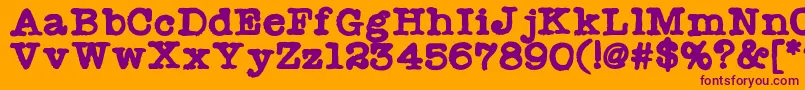 Radionewsman Font – Purple Fonts on Orange Background