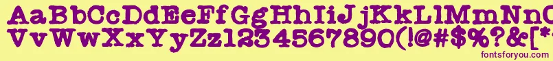 Radionewsman Font – Purple Fonts on Yellow Background