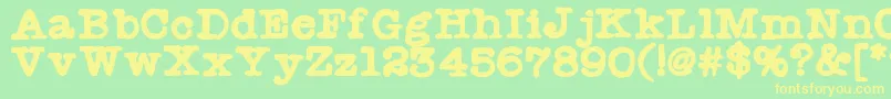 Radionewsman Font – Yellow Fonts on Green Background