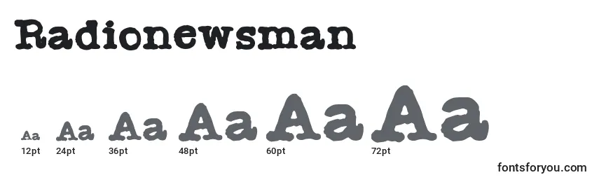 Размеры шрифта Radionewsman