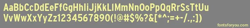 Fonte PftransitcondensedBold – fontes amarelas em um fundo cinza