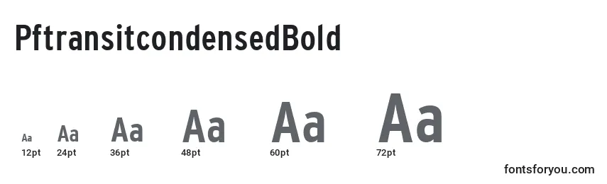 Размеры шрифта PftransitcondensedBold