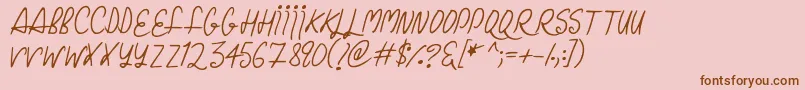 ChristmasCurls Font – Brown Fonts on Pink Background