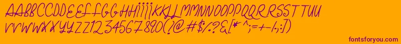 ChristmasCurls Font – Purple Fonts on Orange Background