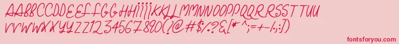 ChristmasCurls-Schriftart – Rote Schriften auf rosa Hintergrund