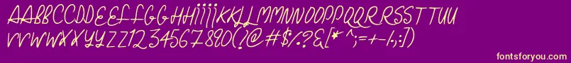 ChristmasCurls Font – Yellow Fonts on Purple Background