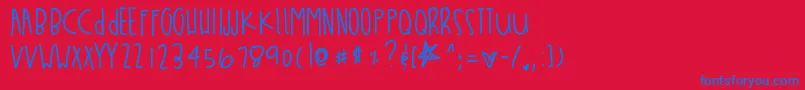 Whatchuthinkbabe Font – Blue Fonts on Red Background