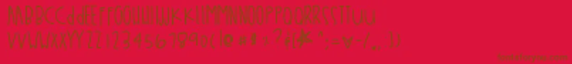 Whatchuthinkbabe-fontti – ruskeat fontit punaisella taustalla