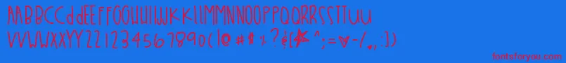 Whatchuthinkbabe Font – Red Fonts on Blue Background