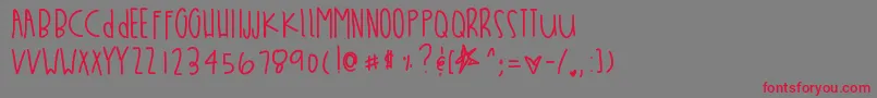 フォントWhatchuthinkbabe – 赤い文字の灰色の背景