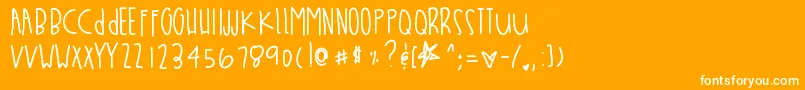 Whatchuthinkbabe-fontti – valkoiset fontit oranssilla taustalla