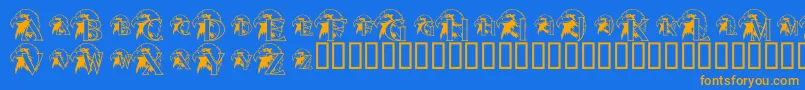 Шрифт JnkGousa – оранжевые шрифты на синем фоне