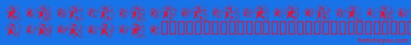 JnkGousa Font – Red Fonts on Blue Background