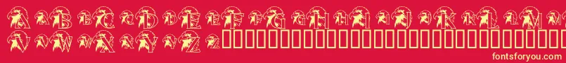 Weitere Informationen zur JnkGousa-Schriftart JnkGousa-Schriftart – Gelbe Schriften auf rotem Hintergrund